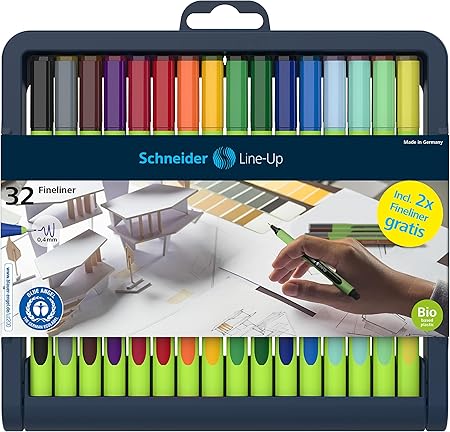 Fineliner Line-Up 0,4 assorted Adjustable pencil case stand