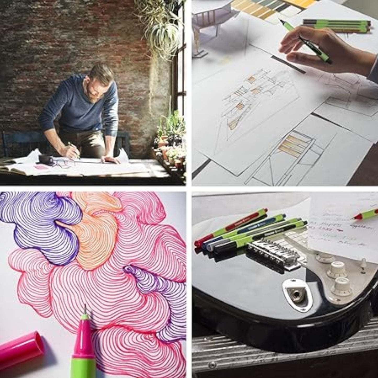 Fineliner Line-Up 0,4 assorted Adjustable pencil case stand 8 pieces