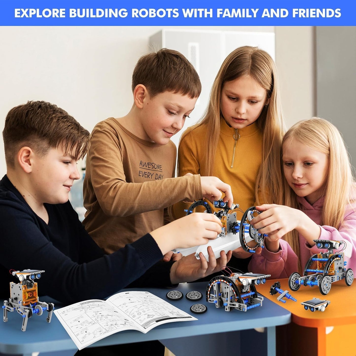 TOYS LAND STEM 13-in-1 Solar Robot, Educational Experiment DIY Robotic