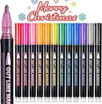 Double Line Outline Pen, Self-Outline Metallic Markers, 12/24/36/48 Colors
