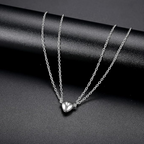 Matching Necklaces for Couples Best Friends Silver Heart