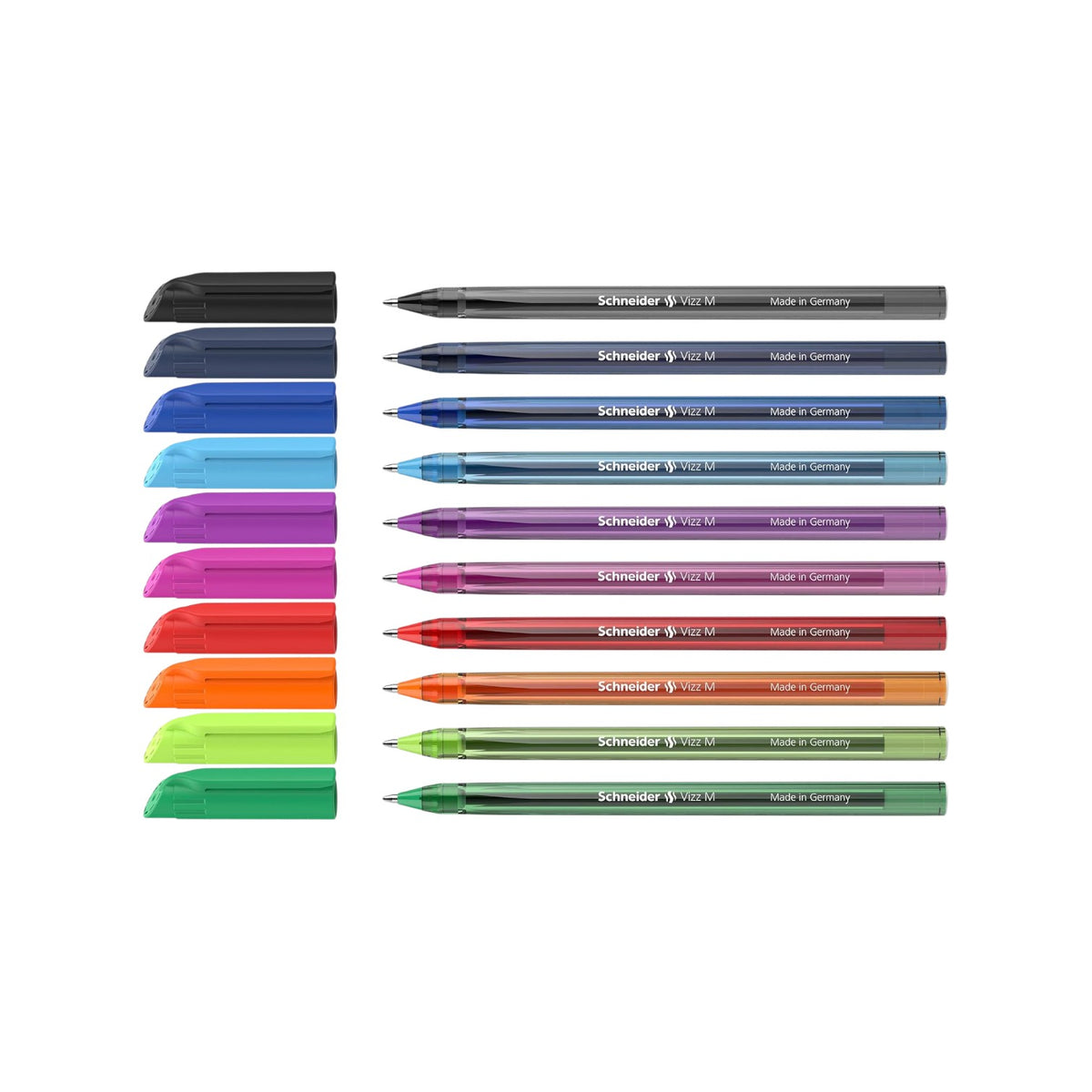 Schneider Ballpoint Pen Vizz M Assorted Wallet 10 pieces With Gelco Technology