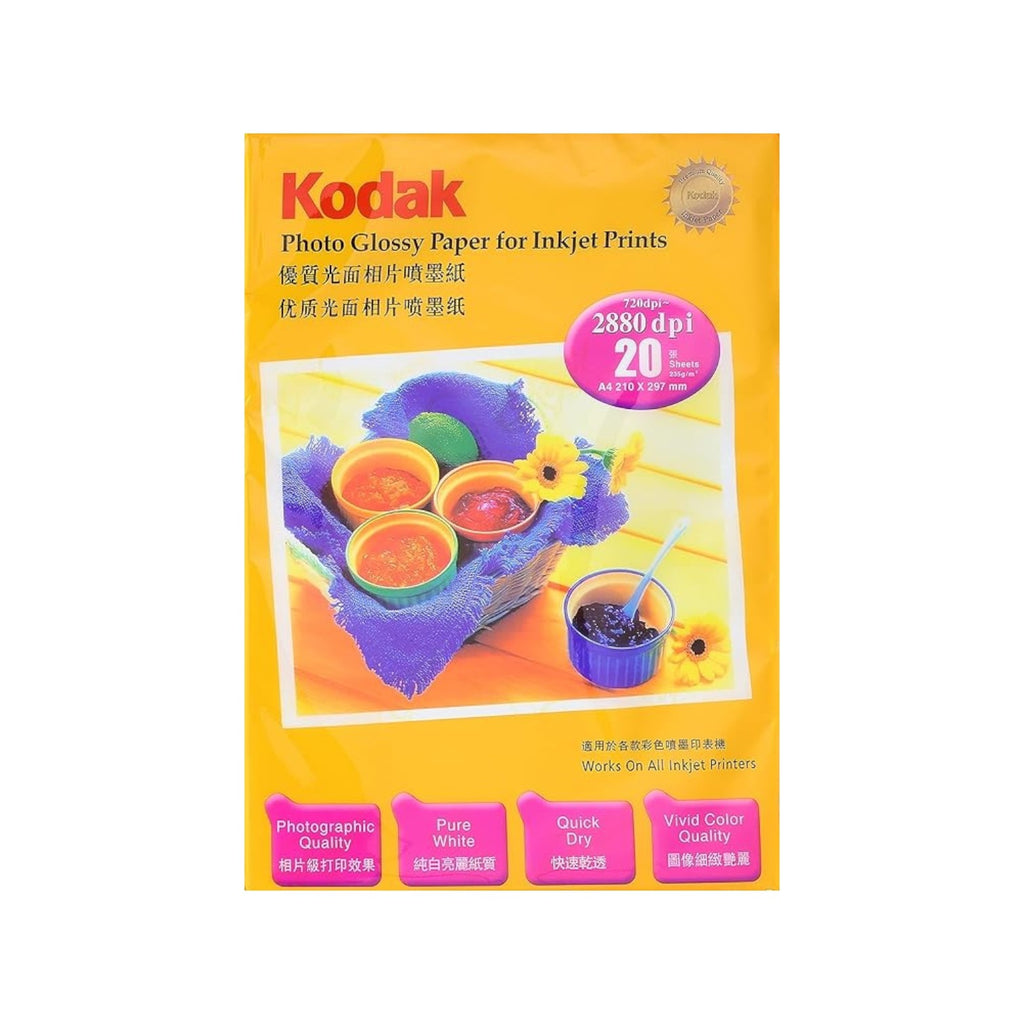 Kodak Photographic Quality Photo Glossy Paper a4-235gsm - White