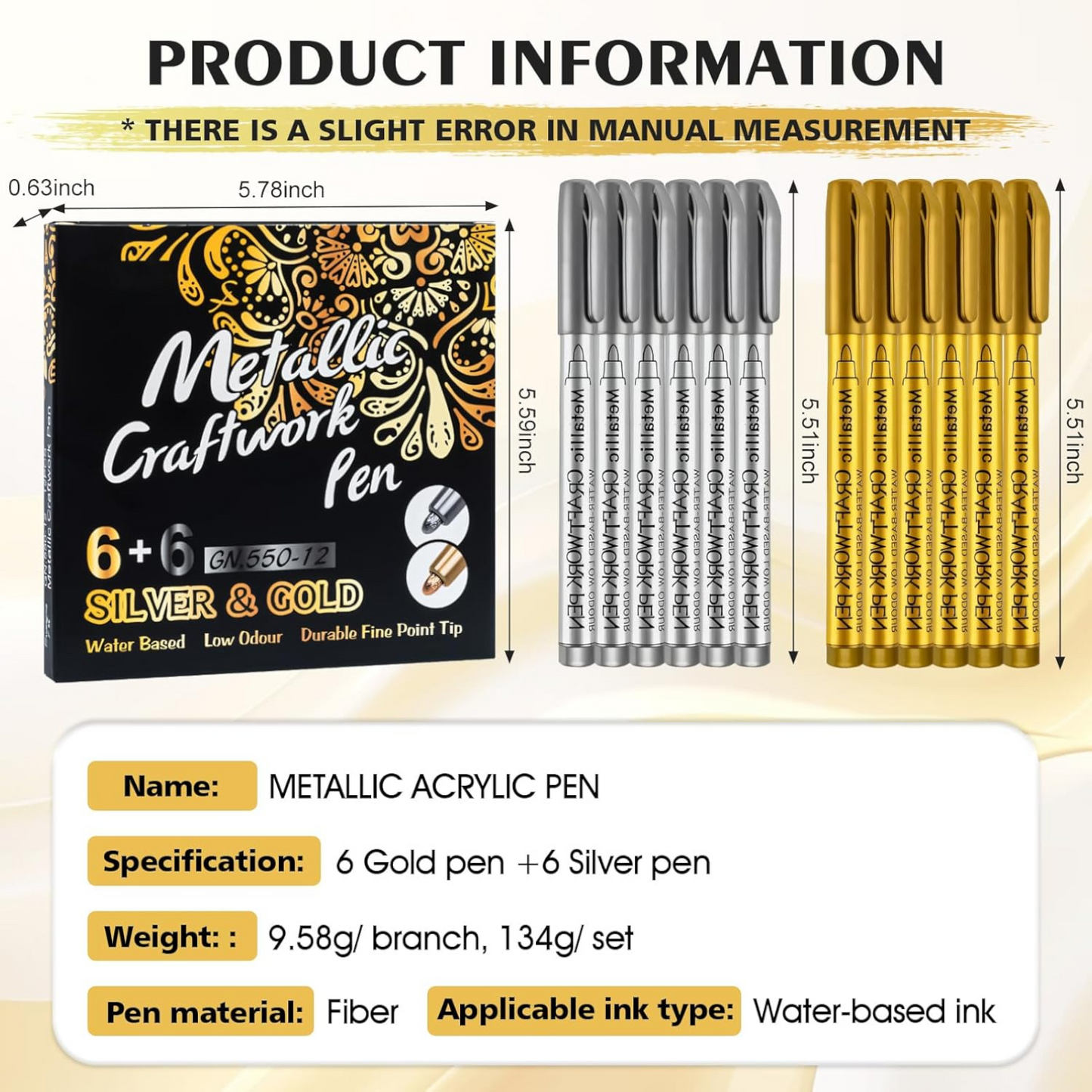 Gold Paint Pen, Gold and Silver Pens