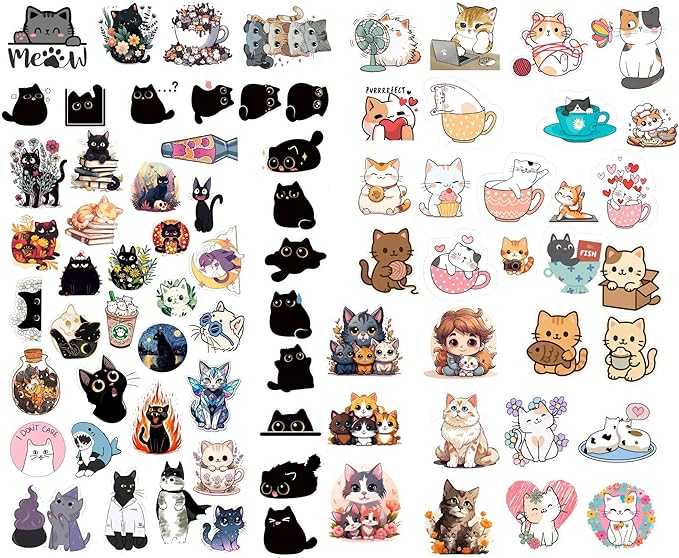 Cute Cat Stickers Pack Of 50