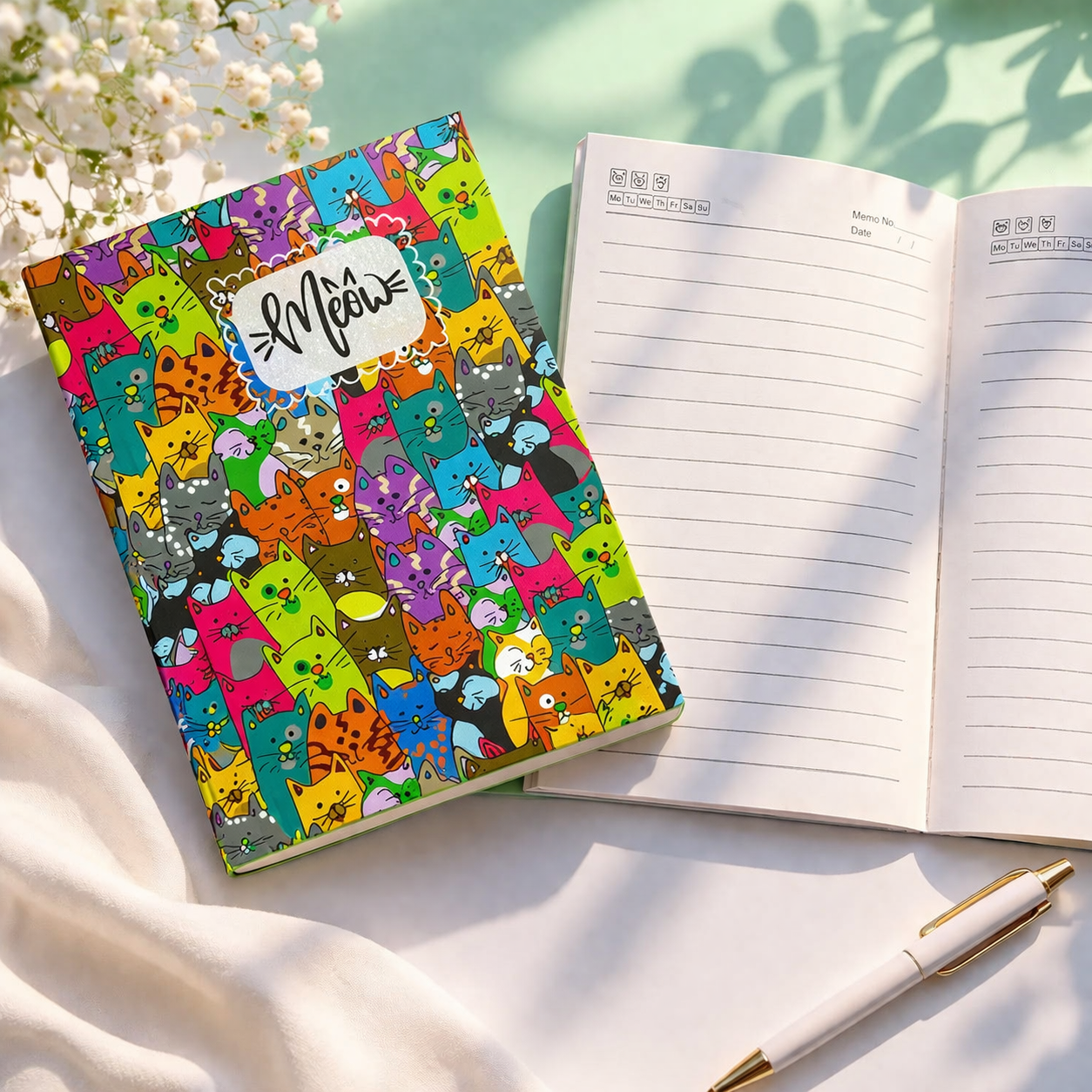 Hardcover Notebook A5, Cellophane sewing, 192 sheets, Model BE