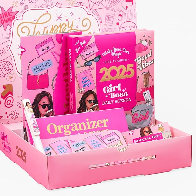 2025 Girl Agenda in Unique Box with 10 Different Cool Gifts