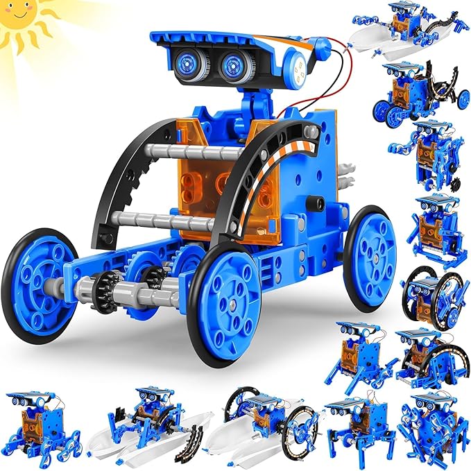 STEM 13-in-1 Solar Robot Building Science Kit  Blue