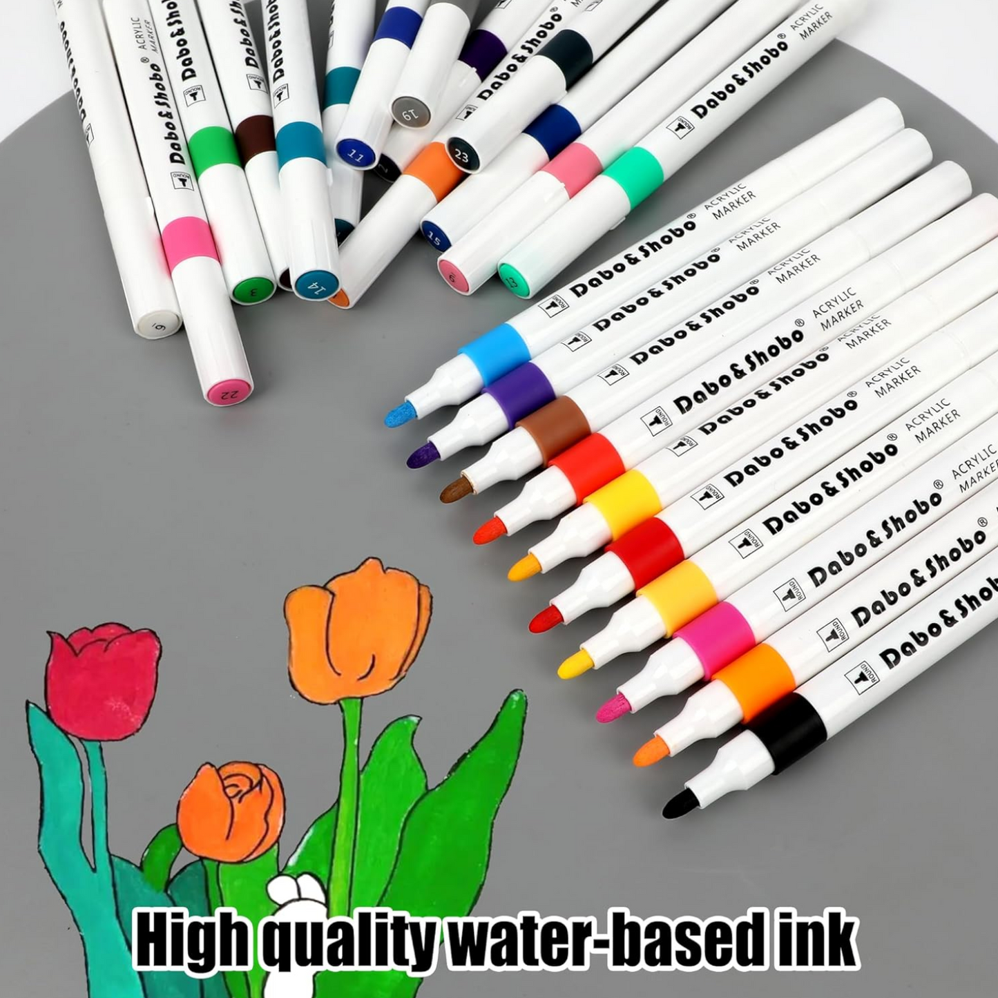 Acrylic 24 Colors, 2-3mm Premium Medium Tip, Acrylic Paint Markers