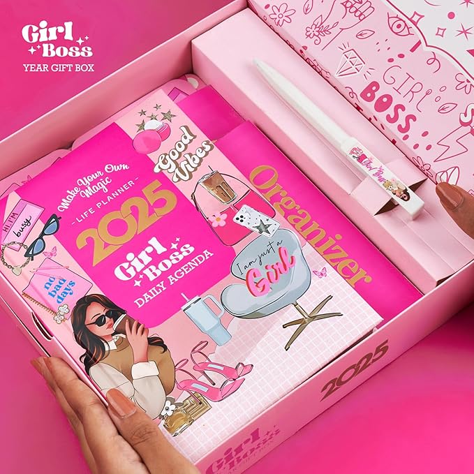 2025 Girl Agenda in Unique Box with 10 Different Cool Gifts