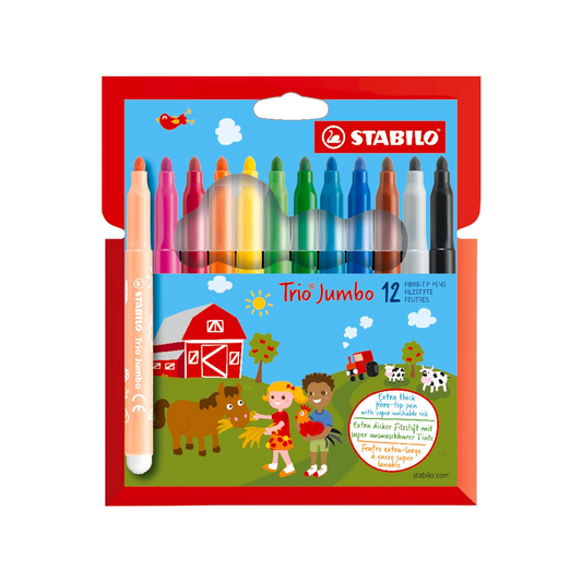Stabilo Trio Jumbo Marker Wallet - 12 Pcs