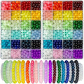 1400PCS Glass Beads for Jewelry Making, 24 Colors 8mm