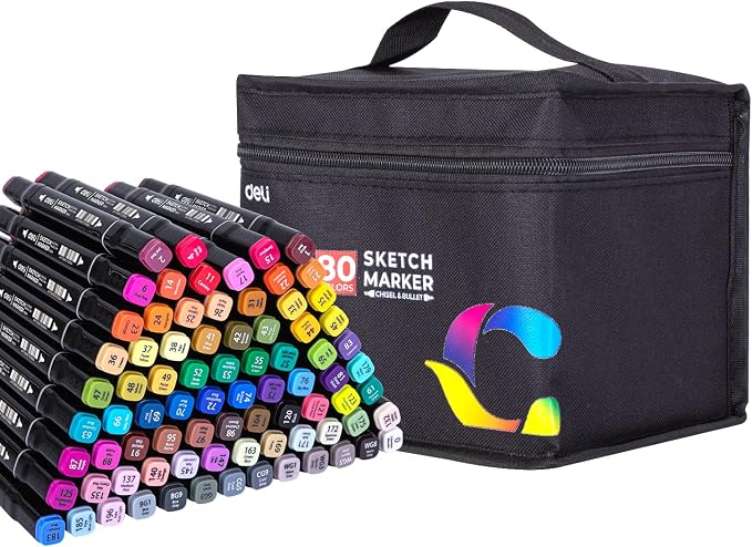 80 Deli Double Tip Sketch Marker, Regular, No. 70806