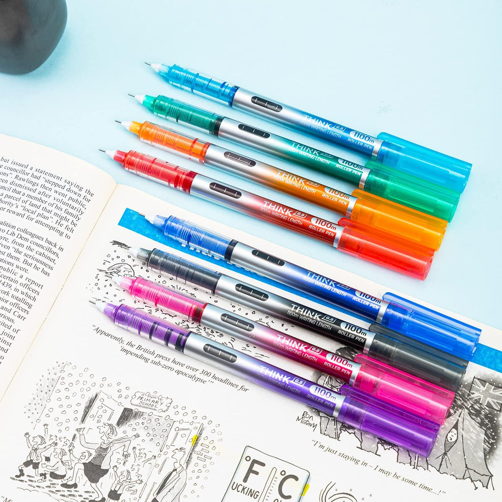 8-Piece Set of 0.5mm Erasable Gel Pens, Rollerball-Shaped, . Deli