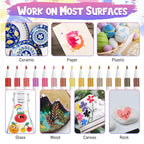 60 Colours Acrylic Paint Pens Markers, Acrylic Paint Pens for Painting Rock, Wood, Metal, Canvas, Fine Tip