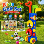 Kids Golf Toy with Wheels Stand, Educational Sports Toy
