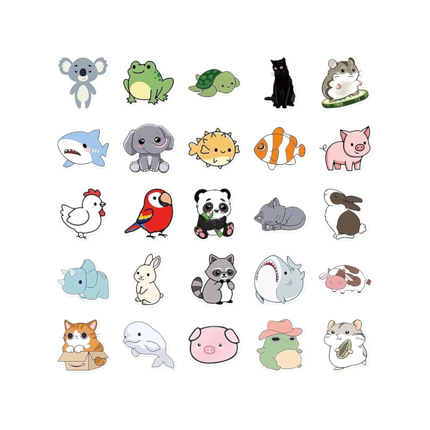 25 Pcs Cute Animal Stickers