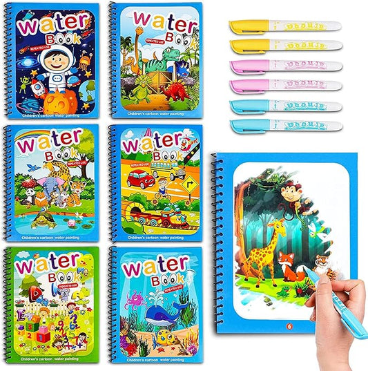 Set Of Water Coloring Books With Kids, Water Doodle Book