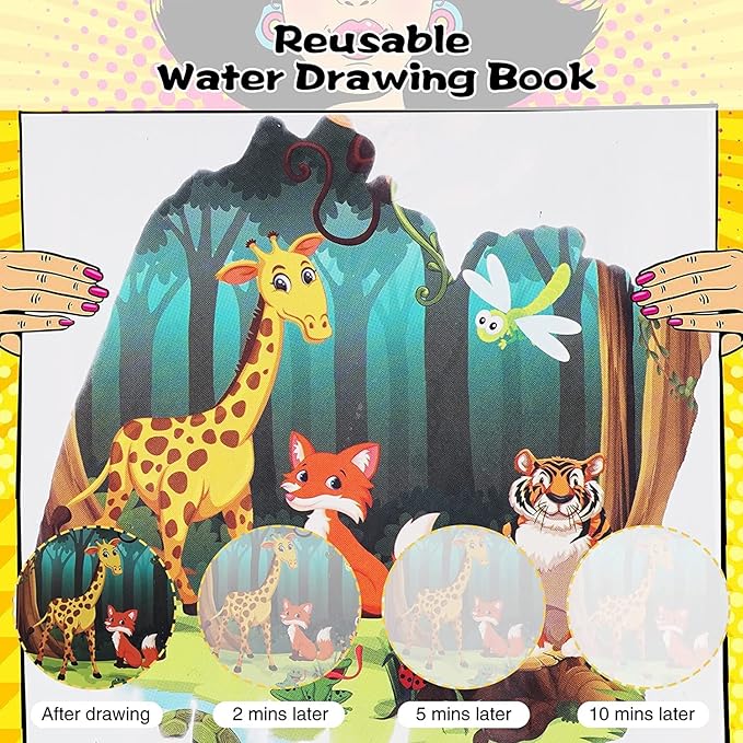 Set Of Water Coloring Books With Kids, Water Doodle Book