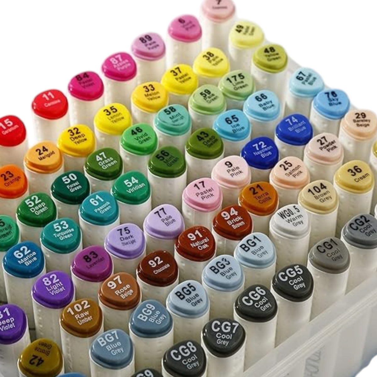 Elite Stationery House Superior dual-tip art markers in a wide range of vibrant colors with numbered caps in a box