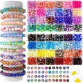1200PCS 8mm Glass Beads Bracelet Making Kit, 48 Colors
