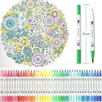 Mumoo Bear Colouring Pens, 100 Colours Art Watercolour Brush Pens Tip and Fine Tip