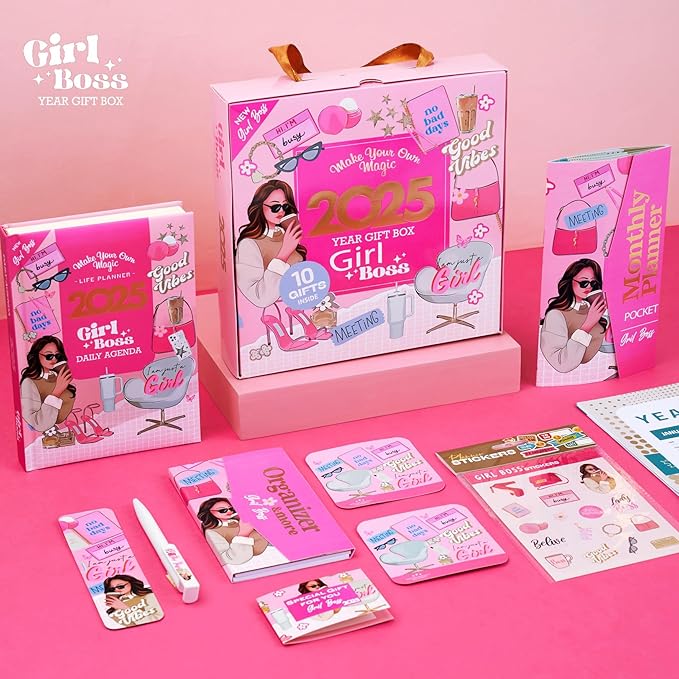 2025 Girl Agenda in Unique Box with 10 Different Cool Gifts