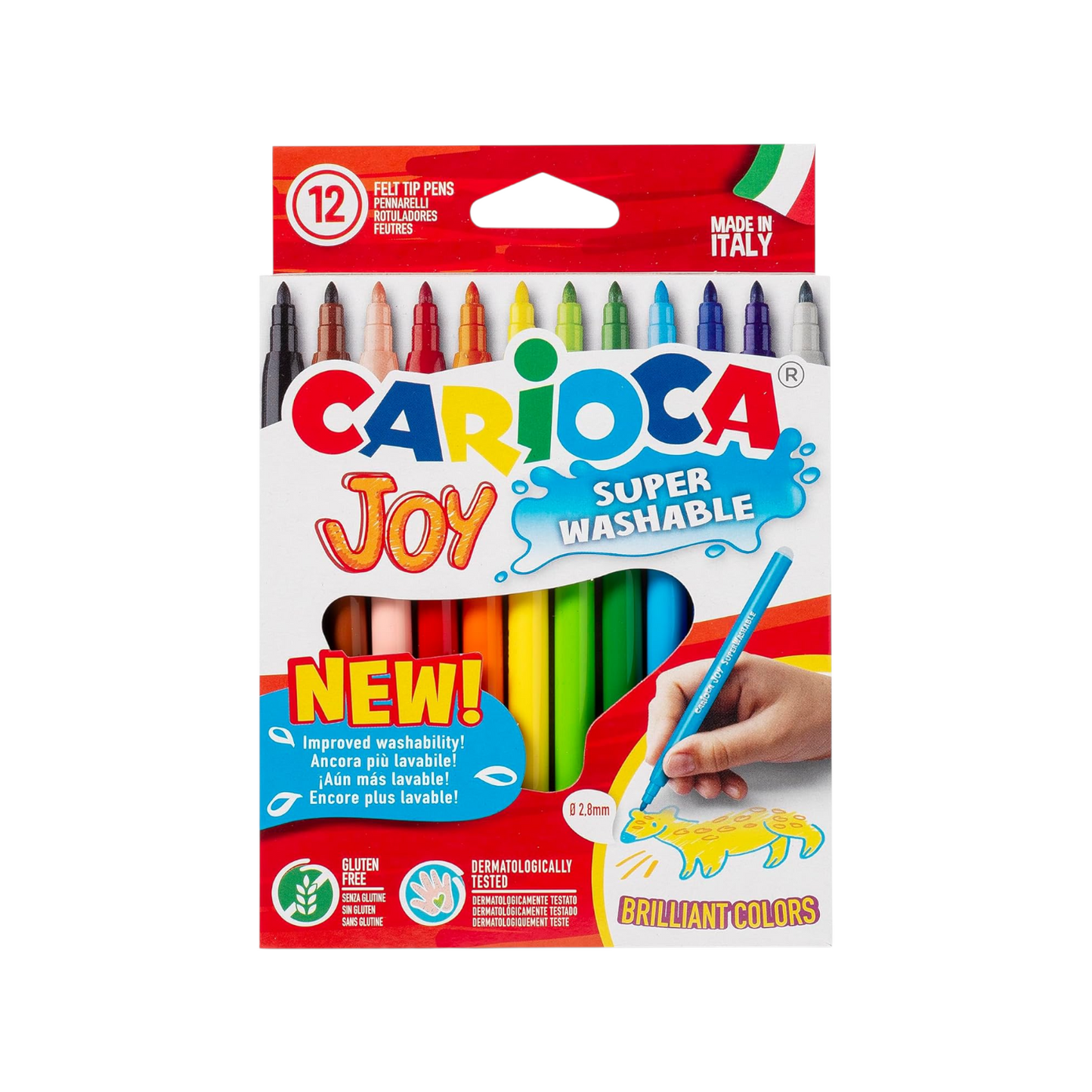 Carioca Super Washable Fne Nib Color Markers - Set of 12
