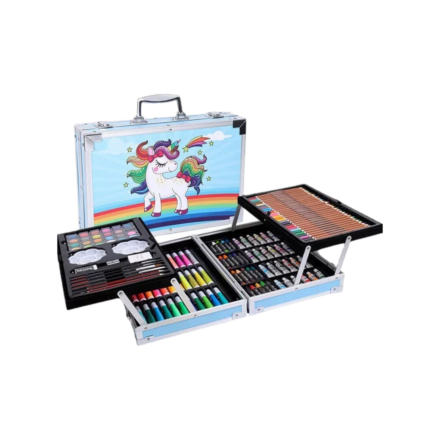 Art Set 145pcs, Art Supplies Set, Drawing Supplies with Portable Aluminum Case Art Kit