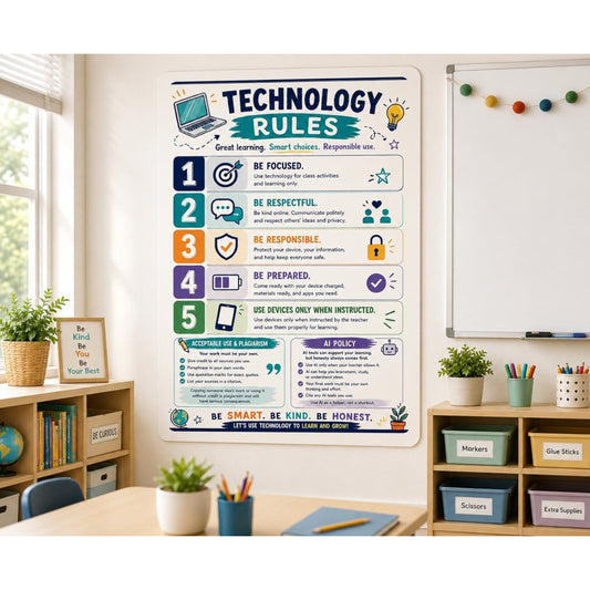 Technology Rules Classroom Poster