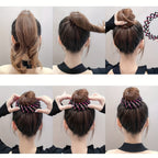 Simple Telescopic Hair Ties, High-End Sparkling Rhinestone Bird's Nest Bun Maker