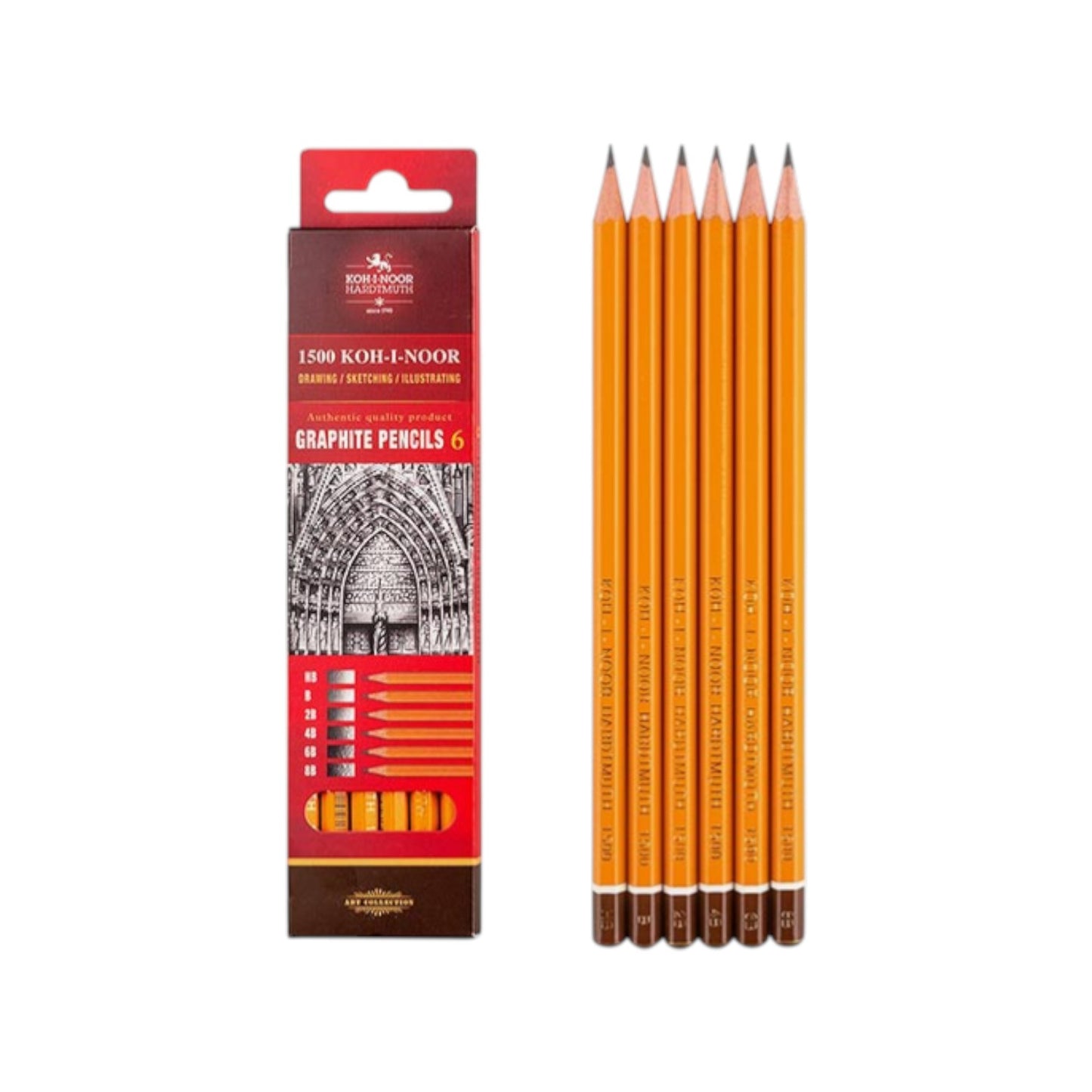 KOH-I-NOOR 1500 Professional Graphite Pencil Set x 6