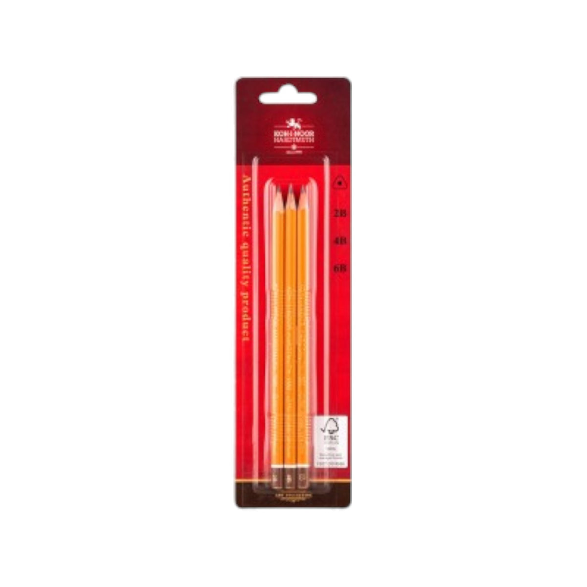 Koh-I-Noor 2B 4B 6B Triangular Graphite 3 Pencils
