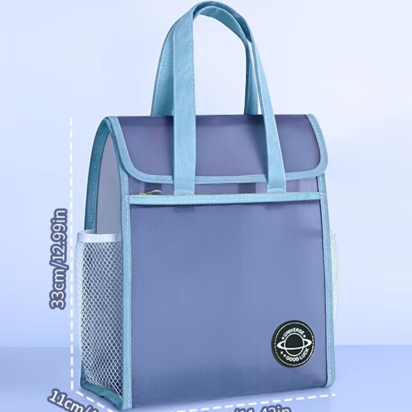 A Multi-Layer File Bag with a Pen And Randomly Colored Sticky Notes