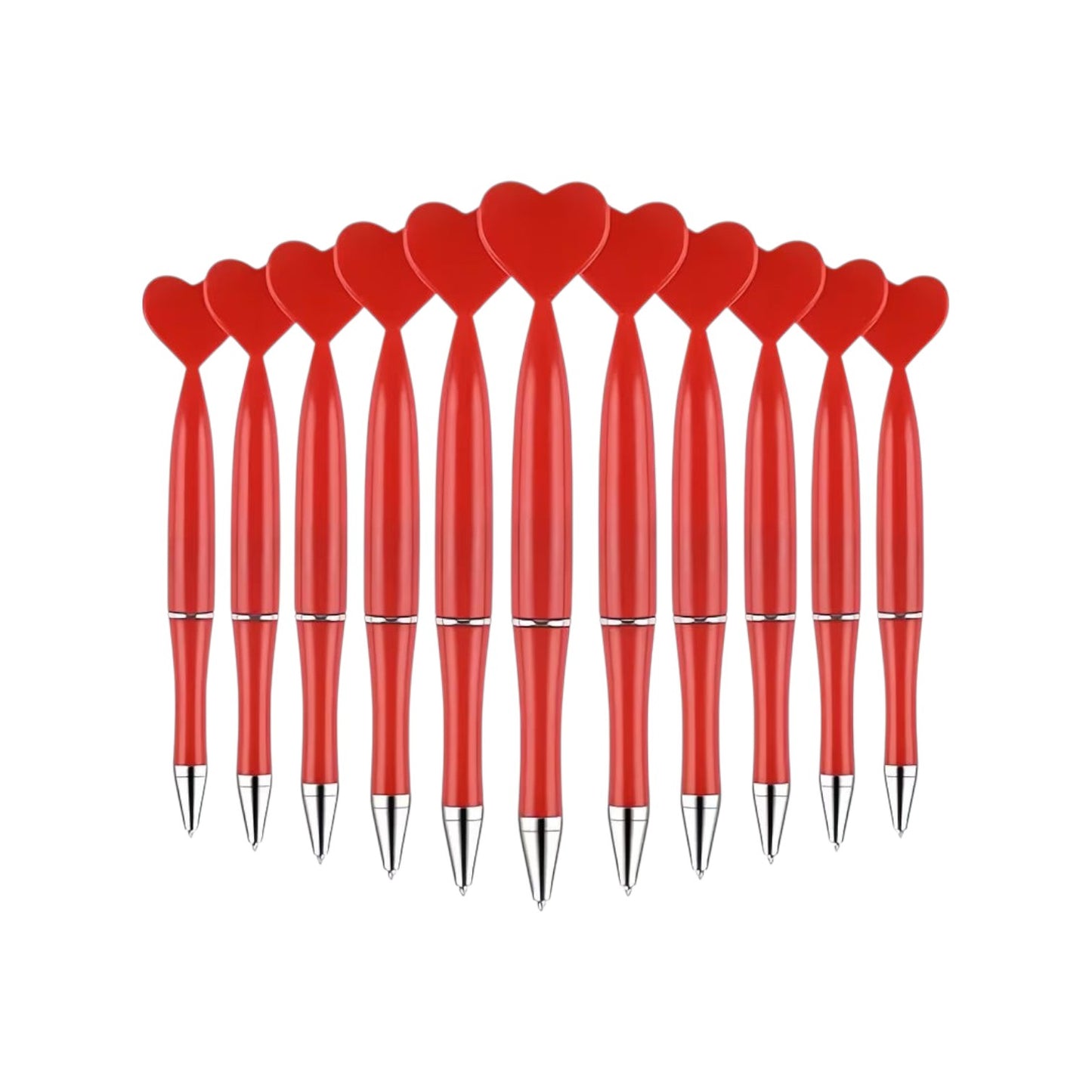 Heart-Shaped Ballpoint Pen Set - 1 Pens, 2 Refills
