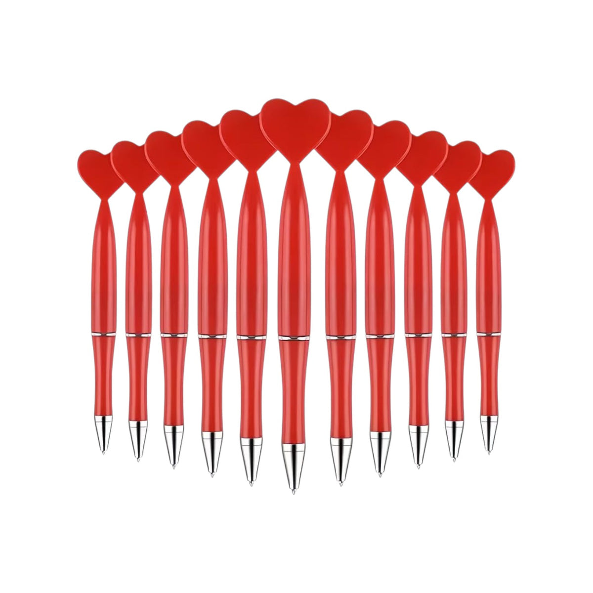 Heart-Shaped Ballpoint Pen Set - 1 Pens, 2 Refills