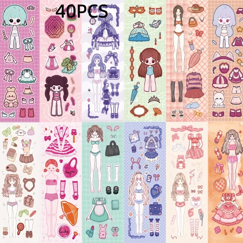 40 - 80 pcs Princess Makeup Stickers, Sticker Toys
