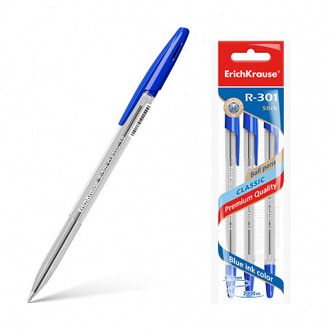 Erich Krause Ballpoint Pen Set Pack Of 4 Blue 1.0 mm Model R-301 CLASSIC