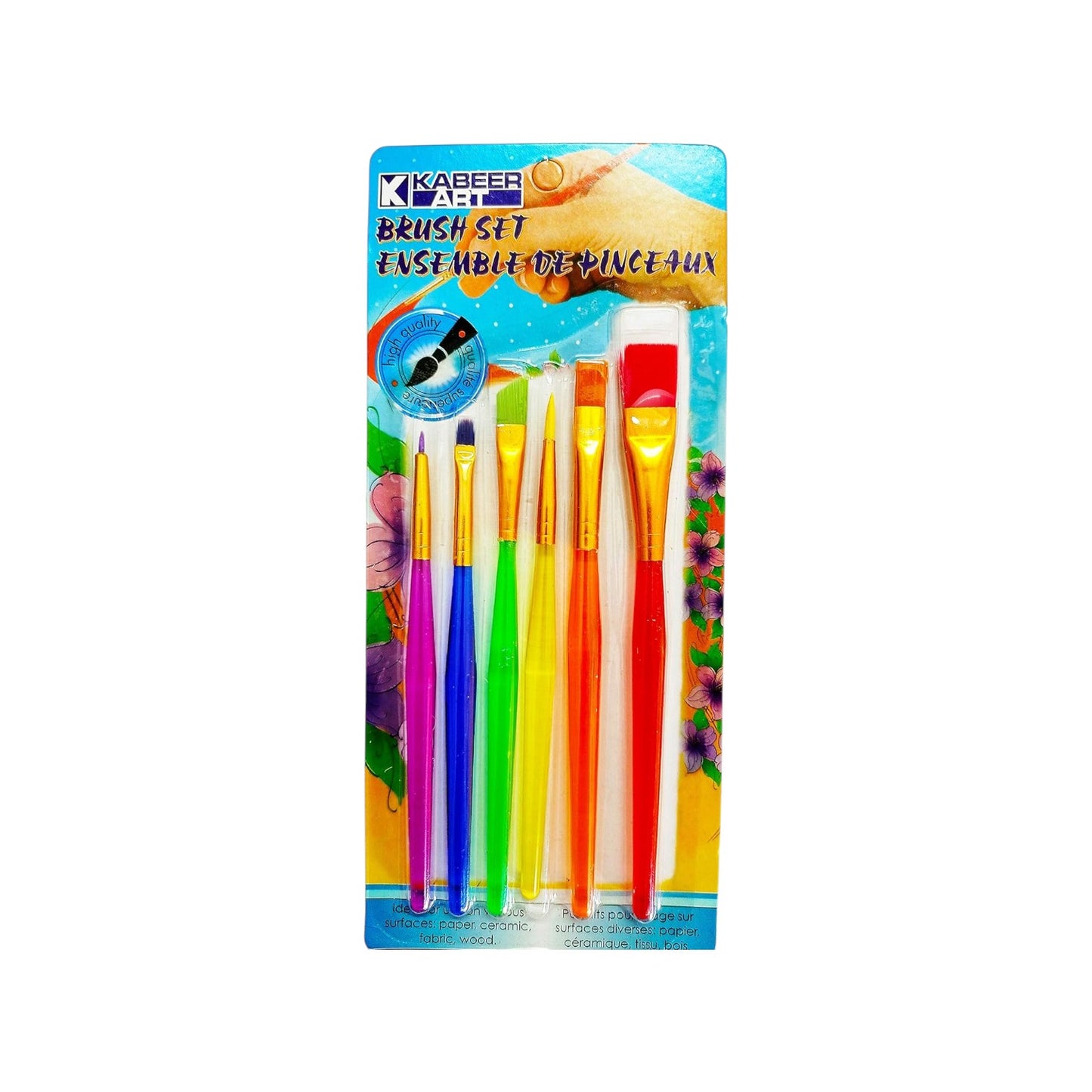 Kabeer Art Set Of 6 Different Sizes Synthetic Flat Paint Brush For Nail Brush Art, Artist Acrylic Painting(Synthetic Hair