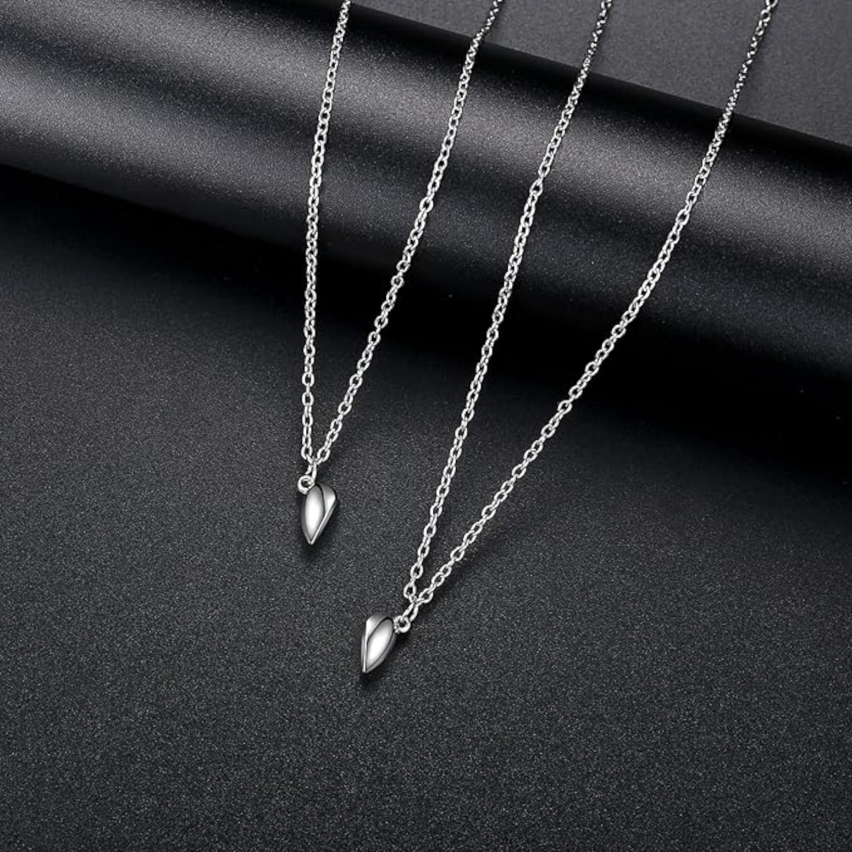 Matching Necklaces for Couples Best Friends Silver Heart