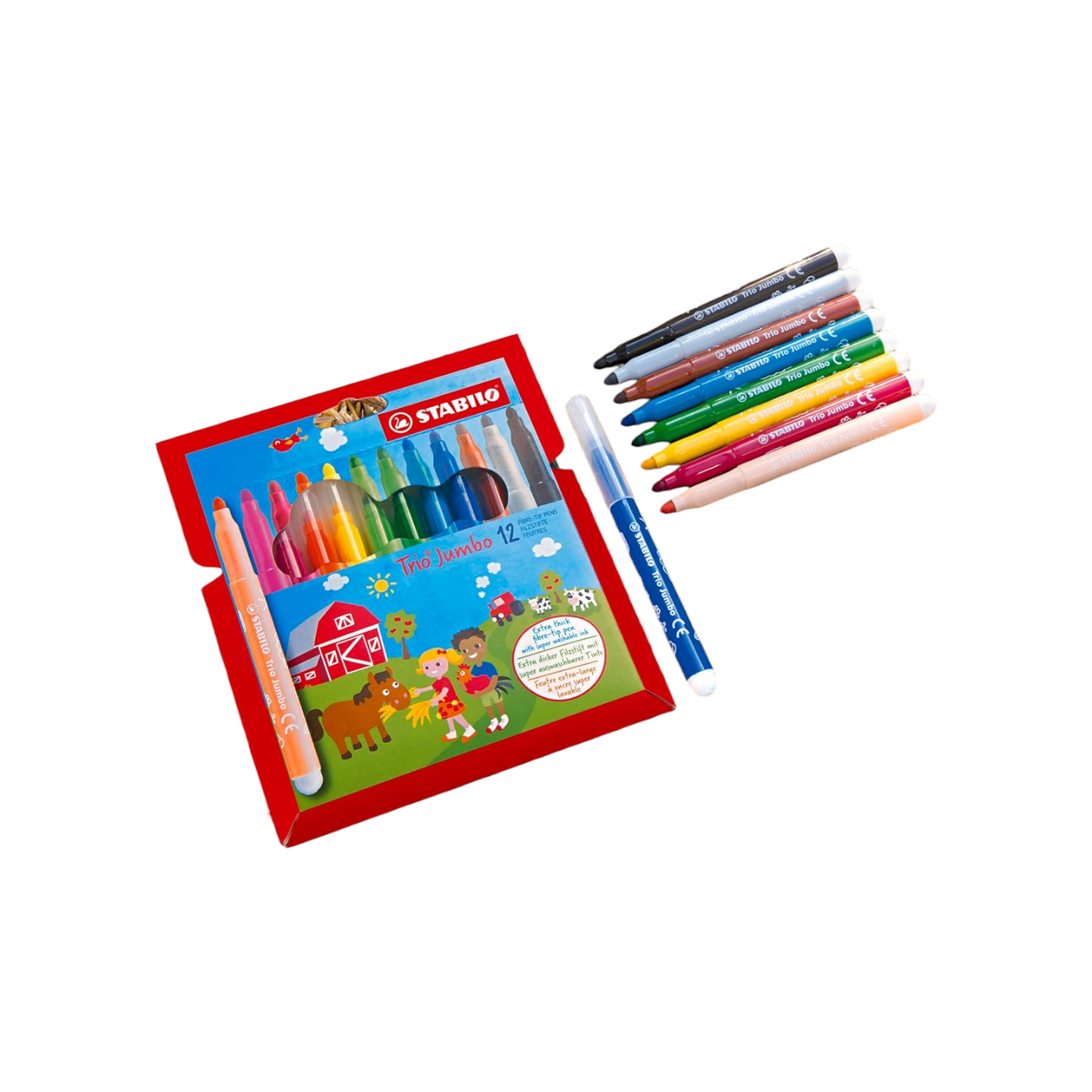 Stabilo Trio Jumbo Marker Wallet - 12 Pcs