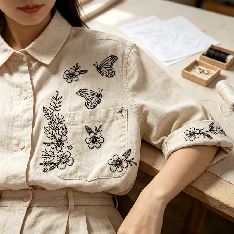 12pcs Water-soluble Embroidery Self-adhesive Stickers, Designed for Embroidery Beginners!