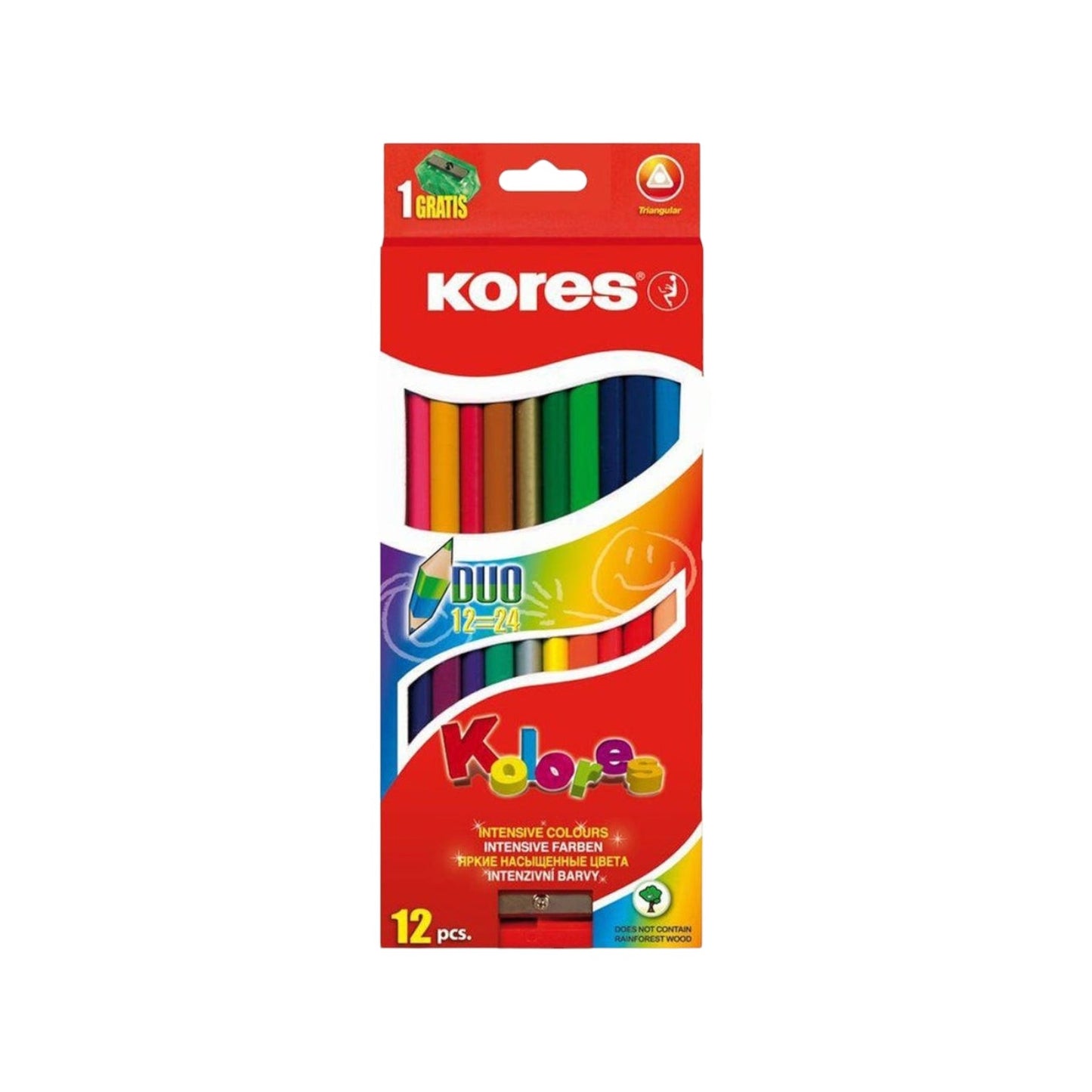 Colors Duo Triangular 12 Color Pencils