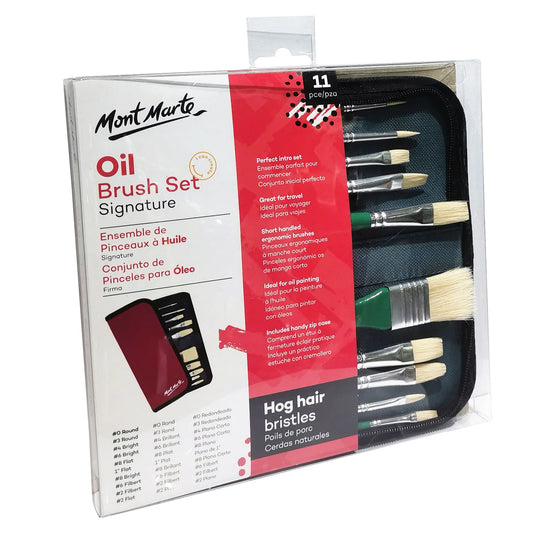Mont Marte Set Of 10 Pieces Of Professional Oil Brush