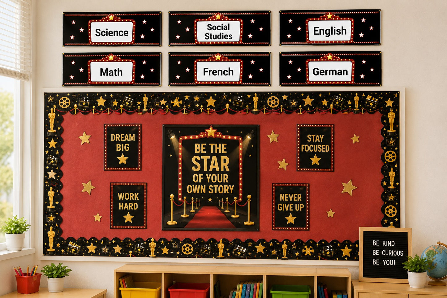 Hollywood Theme Subject Labels – Set of 6