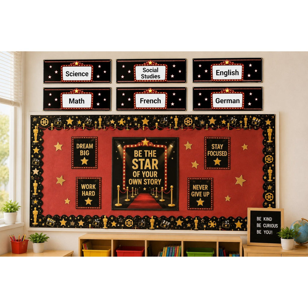Hollywood Theme Subject Labels – Set of 6