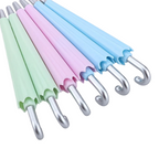 Elite Stationery House retractable ballpoint pens in pastel green, pink, and blue with a cute umbrella-shaped design.