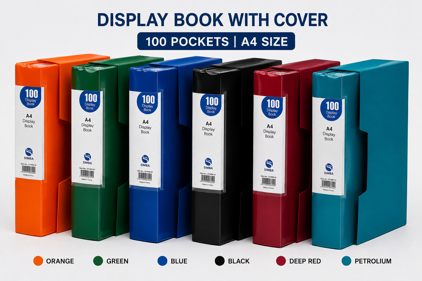 100 Pockets Simba Business Card Holder with Cover A4 Model DB8517