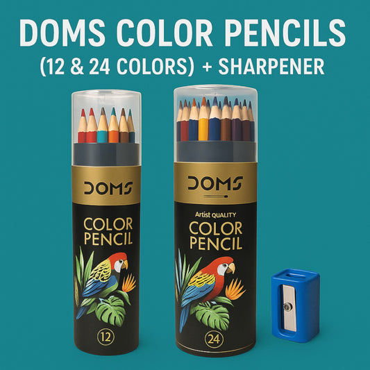 DOMS Color Pencils (12 Colors) + Sharpener