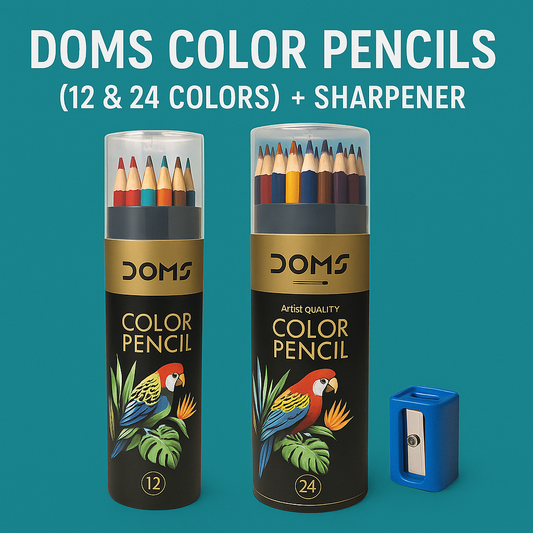 DOMS Color Pencils (12 & 24 Colors) + Sharpener